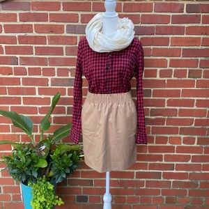 J Crew Black and Red Checkered Flannel Size Medium